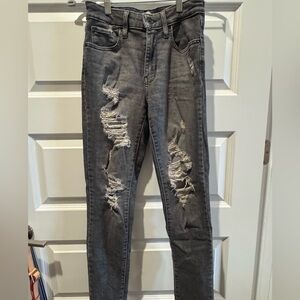 Levi’s Gray Distressed Skinny Jeans